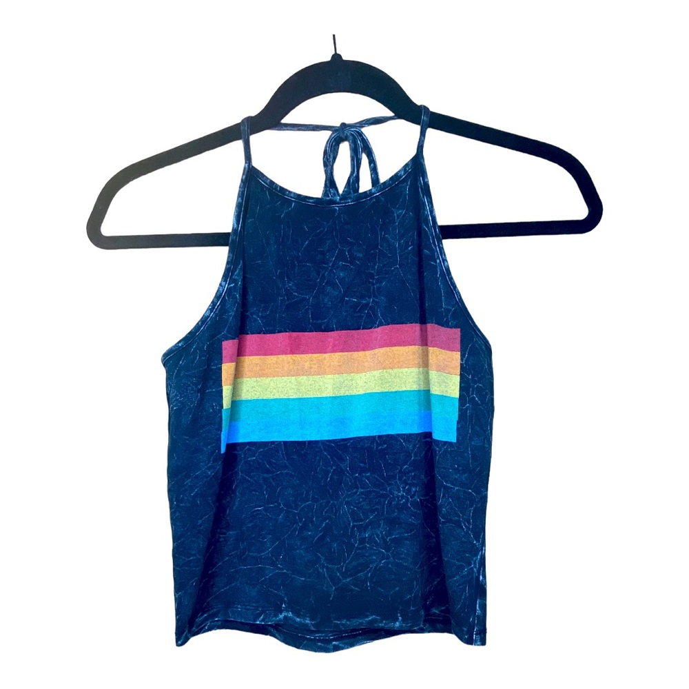 Halter top with rainbow stripes from Ragstock